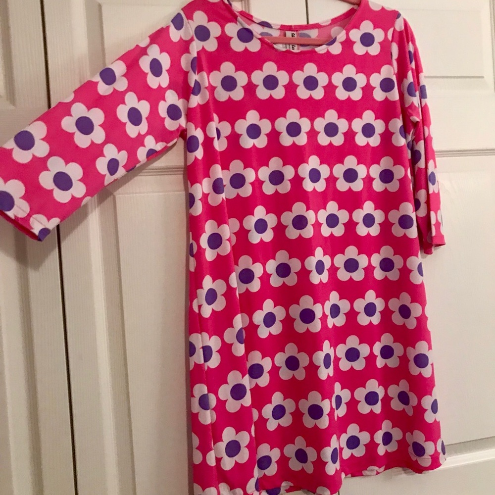 Retro Flower Swing/ Shift Dress - L